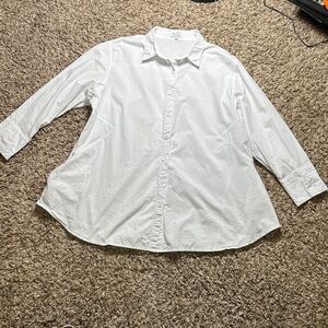 Elegant TAMSY White Women's Blouse with pockets size 2X